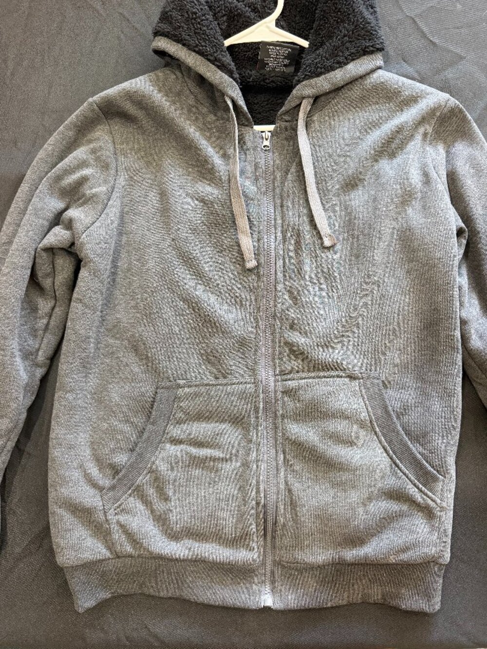 Bellpeper casual men's fleece-lined zip-up hoodie jacket